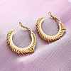 Brass Hoop Earrings EJEW-R025-31G-1