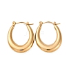 Ion Plating(IP) 304 Stainless Steel Chunky Oval Hoop Earrings for Women EJEW-F283-08G-1-1