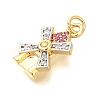 Brass Micro Pave Cubic Zirconia Pandents KK-U040-05G-01-2