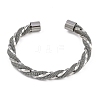 304 Stainless Steel Cuff Bangles for Women STAS-M023-18D-3