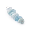 3Pcs Natural Aquamarine & Flower Amazonite & Synthetic Stone Chip Beaded Constellation Pendants PALLOY-JF03043-11-4