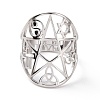 Star with Sailor's Knot & Corss & Yin Yang Adjustable Ring RJEW-P037-02P-2