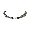 Natural Baroque Keshi Pearl & Nuggets Paua Shell Beaded Necklaces for Women NJEW-JN06006-3