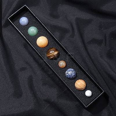 Natural Gemstone Eight Planets of the Solar System Display Decorations G-F734-13-1