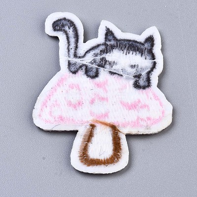 Mushroom with Cat Appliques DIY-S041-004-1