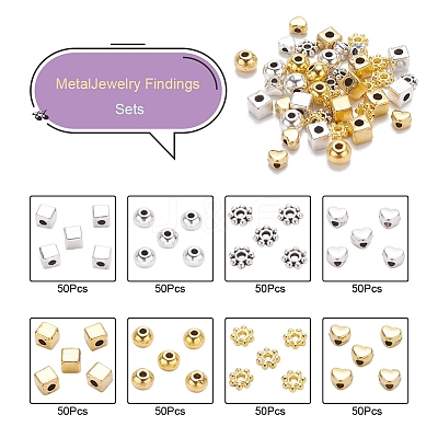400Pcs 4 Style Tibetan Style Alloy Beads Set TIBE-YW0001-23-1