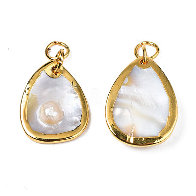Natural White Shell Pendants SHEL-S278-075-1