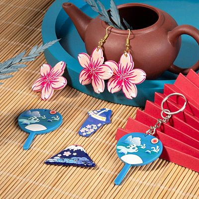 24Pcs 4 Style Acrylic Pendants KY-LS0001-08-1