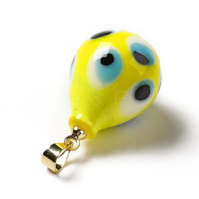 Handmade Evil Eye Lampwork Pendants LAMP-F026-04E-1
