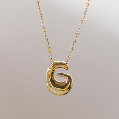 Brass Chunky Initial Pendant Necklaces WG97A63-07-1