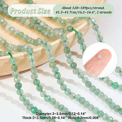 2 Strands Natural Green Aventurine Beads Strands G-NB0005-02-1