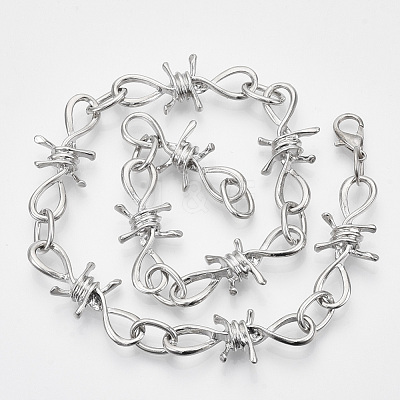 Alloy Barb Wire Necklaces NJEW-R254-01A-P-1