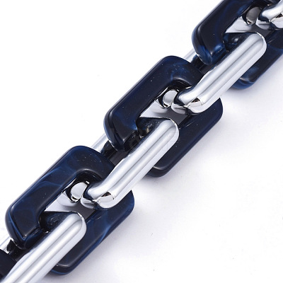 Handmade Acrylic Cable Chains AJEW-JB00674-02-1