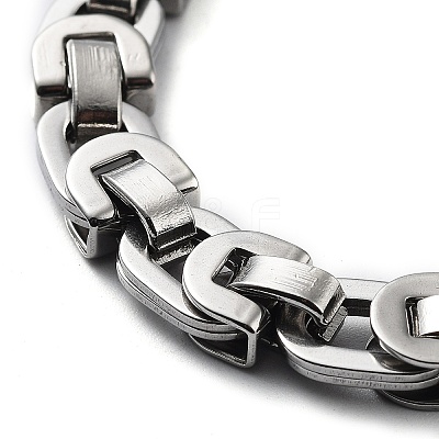 Non-Tarnish 201 Stainless Steel Byzantine Chain Bracelet BJEW-Z023-13P-1