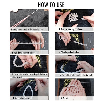 Steel Beading Needles with Hook for Bead Spinner TOOL-C009-01A-01-1
