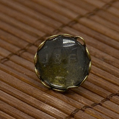 12x5~6mm Dome Transparent Glass Cabochons and Antique Bronze Brass Ear Stud Findings for DIY Stud Earrings DIY-X0180-AB-NF-1