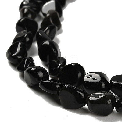 Natural Obsidian Beads Strands G-P497-01E-65-1
