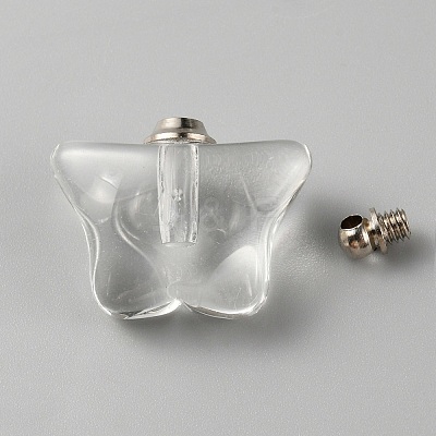 Glass Bottle Locket Pendants GLAA-WH0033-65-1