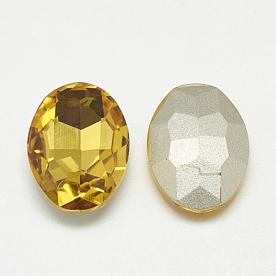 Pointed Back Glass Rhinestone Cabochons RGLA-T080-10x12mm-22-1