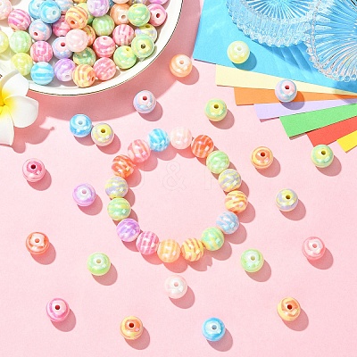 100Pcs 2 Styles AB Color Plated Acrylic Beads SACR-YW0002-05-1