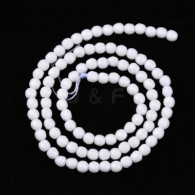 Synthetic White Agate Beads Strands G-D419-4mm-01-1