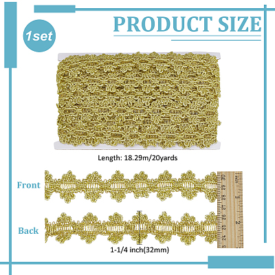 Polyester Wavy Lace Ribbon OCOR-WH0082-365A-1
