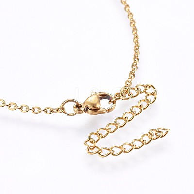 Brass Micro Pave Cubic Zirconia Initial Pendant Necklaces NJEW-H486-30G-J-1