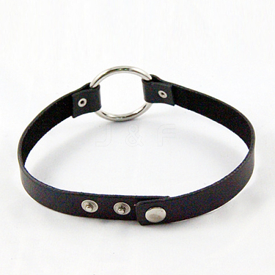 Punk Rock Style PU Leather Necklaces NJEW-O053-01A-1