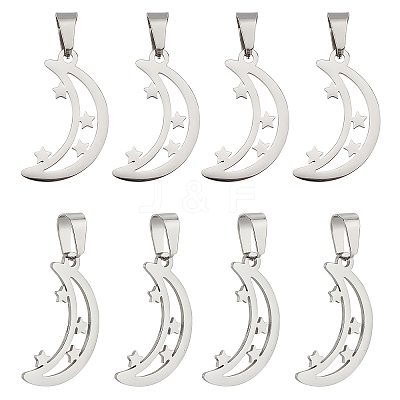 8Pcs 304 Stainless Steel Pendants STAS-UN0030-75-1