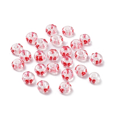 Transparent Glass Hand Painted Beads SEED-M011-04A-04-1