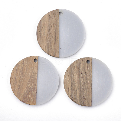 Resin & Walnut Wood Pendants X-RESI-T023-15A-1