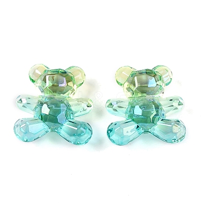 Gradient Color Transparrent Acrylic European Beads OACR-P024-01-03-1