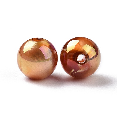 UV Plating Rainbow Iridescent Acrylic Beads X-PACR-H003-12-1