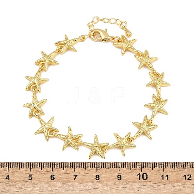Brass Link Chain Bracelets for Women BJEW-L707-04G-03-1