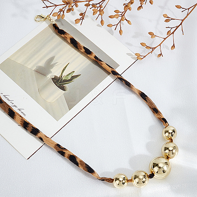 Alloy Graduated Beaded Pendant Polyester Collar Necklaces for Women NJEW-SP0001-17C-1