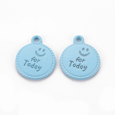 Spray Painted Alloy Pendants PALLOY-Q433-030A-RS-1