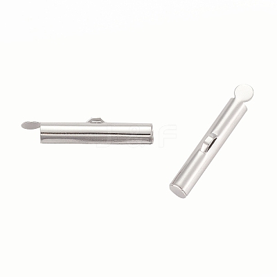 Brass Slide On End Clasp Tubes X-KK-P031-12P-1
