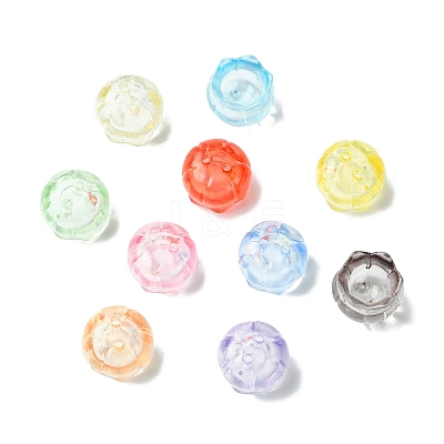 100Pcs Luminous Transparent Acrylic Bead Caps TACR-CJ0001-76-1