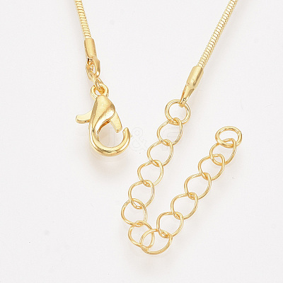 Brass Square Snake Chain Necklace Making MAK-T006-10B-G-1