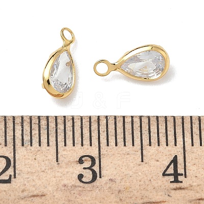 Brass with Cubic Zirconia Pendants KK-Z136-16G-01-1