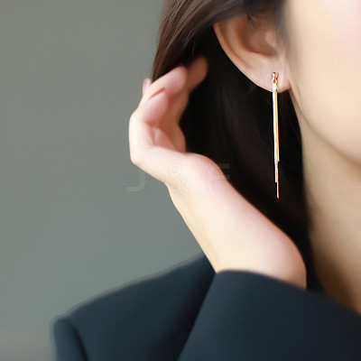 Brass Line Tassel Stud Earrings FS-WGBE0DD-02-1