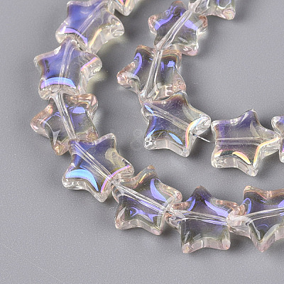 Electroplate Transparent Glass Beads Strands EGLA-N056-04A-A02-1
