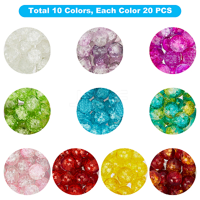 Spray Painted Transparent Crackle Glass Beads CCG-PH0003-11A-1