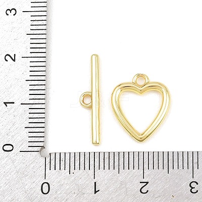 Heart Brass Toggle Clasps KK-G548-43G-03-1