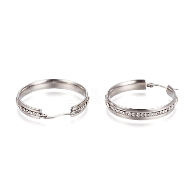 304 Stainless Steel Geometric Hoop Earrings for Women STAS-D171-33C-P-1