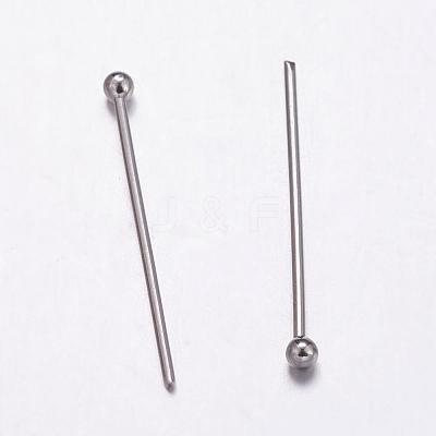 Tarnish Resistant 304 Stainless Steel Ball Head Pins STAS-K146-045-25x0.7mm-1