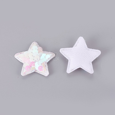 Paillette/Sequin & Cloth Iron On Patches DIY-WH0143-31A-1