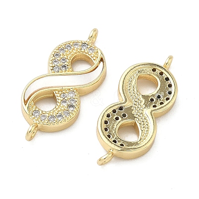Natural Shell Infinity Links Connector Charms KK-A282-03B-G-1