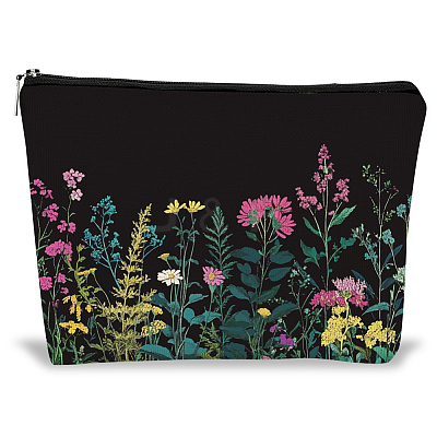 Double Sided Printed Polyester Makeup Zipper Bags AJEW-WH0607-010-1