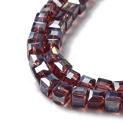 Electroplate Glass Beads Strands EGLA-R030-4x4mm-09-1
